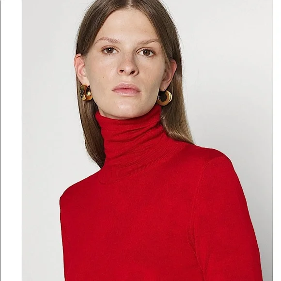 ZARA Seidel Jumper Red Turtleneck Sweater - Picture 3 of 15